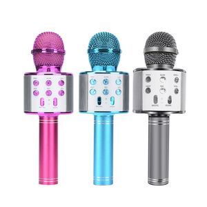 Bluetooth Wireless Microphone WS-858 Handhållen Karaoke Mic USB KTV-spelare Bluetooth-högtalare Record Musikmikrofoner