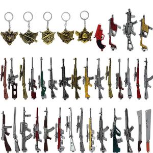 game keychains for men women toy gun metal small gift keychain m762 98K children's keychain pendant