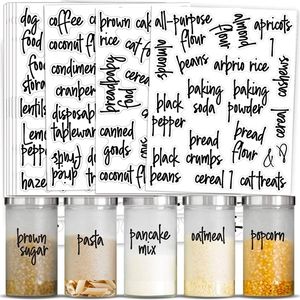 170st Pantry Etikett tryckt hembehållare burkar flaskor taggar vattentät transparent självadhesiv kök mat etikett klistermärken 220727