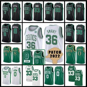 New Marcus 36 Smart Jayson 0 Tatum Larry 33 Bird Men Celtices 2022 City Jersey Basketball Jaylen 7 Brown 75th Anniversary Jerseys