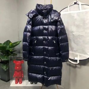 Klassisk X-lång dunrock för damer för män Vinterpuffer Huva Designer Tjocka Parkas Jackor Lyx Streetwear Homme Unisexrockar S-XXL Ytterkläder