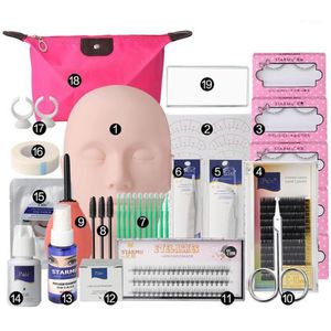 Falska ögonfransar Eyelash Semi Permanent individuella förlängningar Curl Eye Lash Starter Beauty Makeup Kit Tool1299h