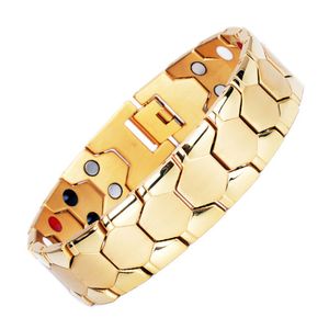 Mens elegante bola em forma de braceletes de cadeia magnética simples homens mulheres titânio aço inoxidável saúde saúde magnética pulseira pulseira jewlery