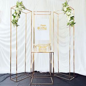 Luxo ao ar livre Decoração de casamento cenários Arco do arco de flor do pedestal Bolo de bolo de bolo de aniversário Stand Stand de balão de boas -vindas Banner Exibir rack