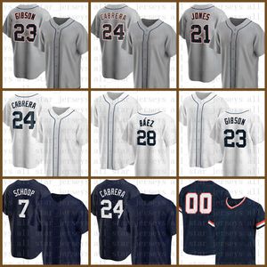 Detroit Baseball Jersey Javier Baez Miguel Cabrera Kirk Gibson Tucker Barnhart Jacoby Jones Dustin Garneau Jake Rogers Jonathan Schoop Eric Haase Isaac Paredes