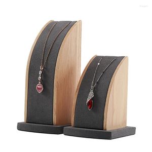 Smyckespåsar väskor 2st Solid Wood Stand Holder Tray Organizer Showcase för Pendant Halsbandkedjor Display eller förvaring Rita22