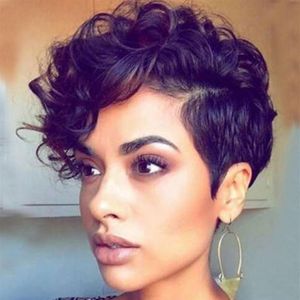 Wholesale cut resistance for sale - Group buy Synthetic hair short pixie cut curly wigs for black women High Temperature Heat Resistance Fiber Synthetic Hair For E
