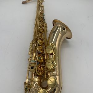 Messing vergoldetes B-Tune professionelles Tenorsaxophon-Upgrade mit doppelt geripptem, farbigem Abalone-Knopf B-Tenorsaxophon-Instrument