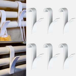 Hängare för uppvärmd handduk Radiator Rail Clothes Hanger Bath Hook Holder Percha PLEGABLE SCARF HANGER VIT