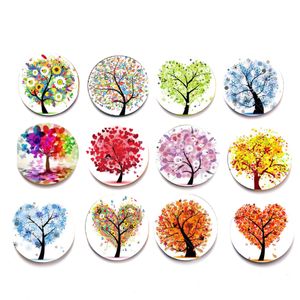 Tree of Life Fridges Magnet Magnetic Time Gem glass Refrigerator Magnets Sticker Colorful Plant Home Decor Fridge Magnets DE398