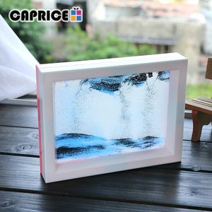 Moving Sand Picture Frame Desktop Home Ornaments Creative Plastic Color Glass Transparent Liquid Changeable Målning SLH6 Y200104