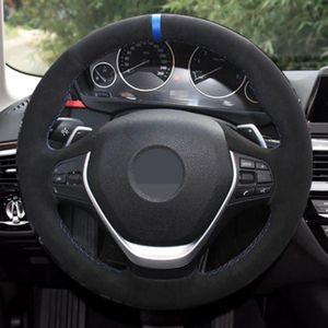 Steering Wheel Covers Car Cover Black Suede For F20 F45 F30 F31 F34 F32 F33 F36 118i 120i 125i 218i 228i 420i 430i 435i