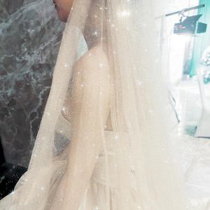 Véils de noiva V90 Campanhe Casamento Véu brilhante Acessórios curtos brilhantes Spark Luxury Weddingbridal