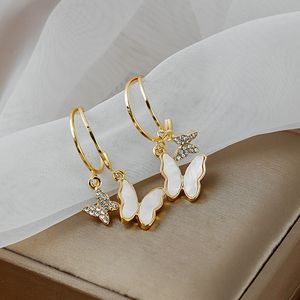 Korea Exquisite Rhinestone Butterfly Dangle Earrings For Women Fashion AAA Zircon Female Earrings Party Wedding Jewelry Gift