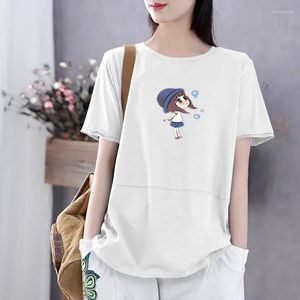 Women's T-Shirt Women Spring Summer Style Loose T-Shirts Tops Lady Casual Short Sleeve O-Neck Cartoon Girl Printed Tees Tshirts ZZ0178 Phyl2