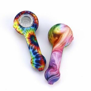 Colourful Silicone Spoon Smoking Pipe Food-grade silica gel Water Bong Pipes