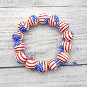 Bangle Independence Day Flag Beaded Bracelet Birthday Gift Fashion Charm Print Layer Stretch For Women Men K9V8Bangle Lars22