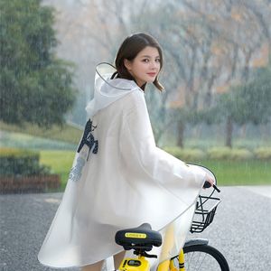 Transparent elektromobile regnrock lång kropp för både män och kvinnor mode vuxen elektromobile regnrock utomhus förtjockas Poncho 201015