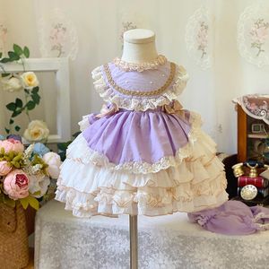 Flicka klänningar babykläder sommar spansk klänning tryck söt söt kalkon vintage prinsessa lolita för 12m-14 år