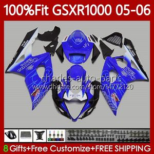 スズキGSXR 1000 CC K5 GSXR-1000 GSXR1000 05 06 BLUE BLACK BODYWORK 122NO.106 1000CC GSX R1000 2005 2006 GSX-R1000 2005 2006 OEM BODY KIT