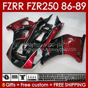 هيكل السيارة لـ Yamaha FZR250R FZRR FZR 250R 250RR WINE RED FZR 250 86-89 BODY FZR-250 142NO.10 FZR-25
