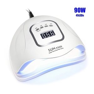 907236W Sunx5Max Dryer UV LED -nagel för Gel Polish Dual Power Snabbtorkning med Auto Sensor Manicure Salon Lamp 220607