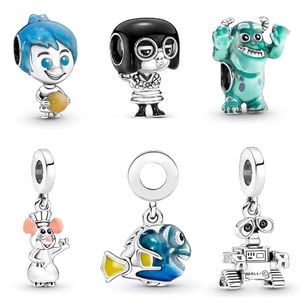 Adatto ai braccialetti Pandora Summer Sea Fish Robot Mouse Charms europei Argento Smalto Charm Bead Branelli allentati Per il commercio all'ingrosso Fai da te Collana in argento europeo Gioielli