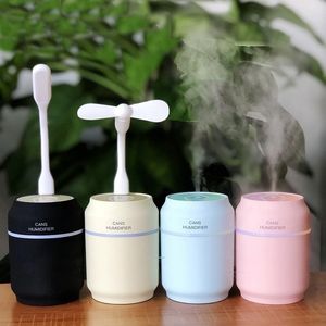 Multifunktion Mini Can Ultra Air Airfifier med LED Night Light and Fan Creative Design 3 i 1 Office Mist Maker Y200113