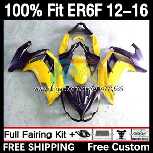 Moldões de injeção para Kawasaki Ninja 650R ER-6F ER6F 6F ER6F 12 13 14 15 16 BODYWORK 11DH.49 650-R 2012 2013 2014 2015 2015 650 R 2012-2016 OEM Body Body Gloss Yellow