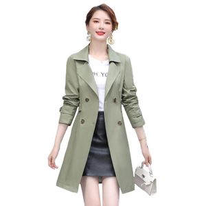 Trench feminina Coats Autumn Feminino Versão coreana da marca Long Slim Size Casat Brand Ladies Windbreakerwomen's