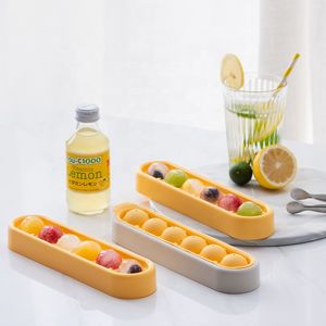 sublimation tool Crystal clear ice hockey mold silicone popsicle with lid 6 cavity whiskey ice cube molds ball tray