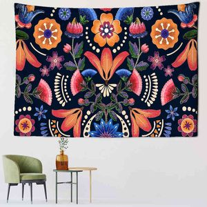 Plant Flower Carpet Wall Hanging Polyester Blanket Art Decor Beach Throw Cloth Yoga Mat Room J220804