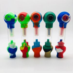 Tubos de fumantes de silicone Acessórios para fumantes para fumantes de cachimbo Bonga de bong sílica gel de vidro mini tubos de tabaco