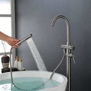 Shower Sets Double Handle Floor Mounted Clawfoot Tub Faucet on Sale