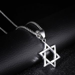 Pendant Necklaces Pendant Necklaces RIR Je Magen Star Of David Necklace Men/Women Bat Mitzvah Gift Israel Judaica Hebrew Jewelry Hanukkah Silver Color