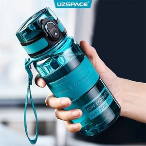 UZSPACE Sport Water Bottles 350ml 500ml Child Couple Outdoor Travel Drinkware Portable Leak-proof Tritan Plastic Bottle BPA Free 220307