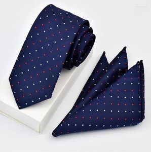 Bow Ties rbococlassic niebieski krawat i chusteczka 6 cm Paisley kratę szyja dla mężczyzn prezent ślubny