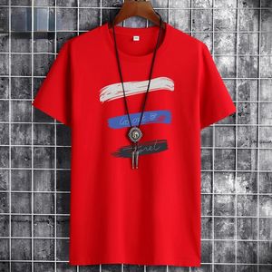 Men's T-Shirts Summer Men Tops Plus Size S-6XL Loose Short Sleeve Breathable Cotton Man Tshirt Color Print Men's Casual ClothingMen's