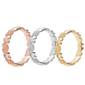 Il nuovo popolare anello in argento sterling 925 può impilare l'anello di fidanzamento nuziale, regalo di gioielli natalizi della signora Pandora