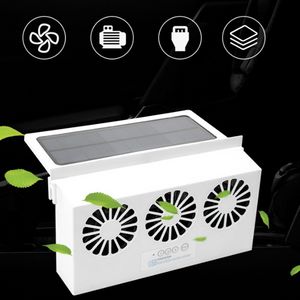 Solar alimentado por ventilador de carro resfriador USB Carregamento frontal/traseiro Radiador de exaustor Auto Ventilation Radiadores de ventilação de ventilador de ar de ar automático