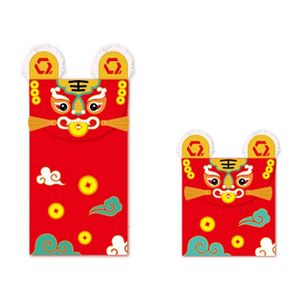 Presentförpackning kinesisk broderad tiger lycklig röd kuvert kreativ hongbao år vårfestival födelsedag gifta sig med present