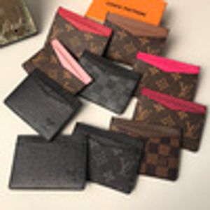 Lyxdesign Kort plånbok M60166 Herrkvinnor Pocket Wallet Real Leather Zipper Card Paket