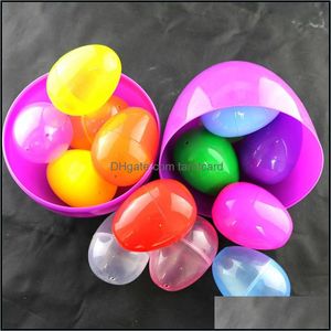 6.5 * 4,8 cm Colorf Easter Eggs Design Design Dla Dzieci Plastikowe Przezroczyste Jajko Prezent Za3996 Drop Dostawa 2021 Party Favor Event Supplies Fes