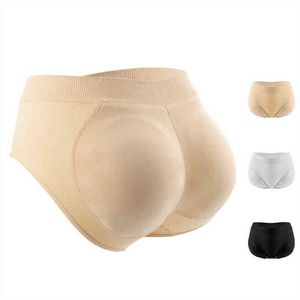 Women's Hip-Lifting Panties Mid-Waist Cotton Fake Butt Comfortable Breathable Beautiful Buttocks Pads Panties Shaping Underwear Y220411