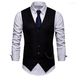 Kamizelki męskie moda dla mężczyzn dla mężczyzn Slim Fit Mens Kitwa kamizelka formalne biznesowe imprezę ślubna PROM GILET XXL Phin22