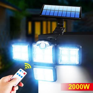 198 192 LED LUZES SOLAR LUZES DE MOVIMENTO DE MOVIMENTO DO LEITO 4 MODOS 3 MODOS Lâmpada de parede solar IP67 LIGUNDA DE SEGURANÇA DA PAVAGEM DE