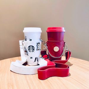 Starbucks New Year gift Vintage Red chain coffee family small fragrance cup cover stainless steel insulated cup