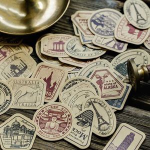 Gift Wrap 46Pcs/box Travelling In The Old Days Decorative Stickers Diy Scrapbooking Label Diary Cookie Bags Sealing Decor Labels