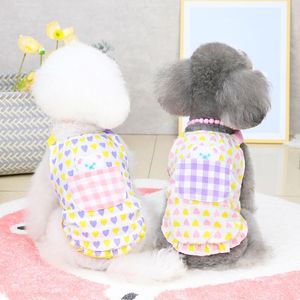 Hundebekleidung Haustier Mädchen Kleidung für kleine Hunde Bichon Teddy Prinzessin Sling Kleid Liebe Herz Druck Rock Niedliche Bär Weste ShirtDog