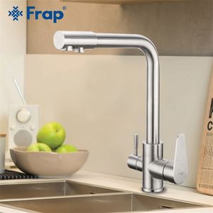 FRAP Kitchen Faucet with filtered drinking water stainless steel kitchen sink faucet saving water taps mixer faucet tapware T200424